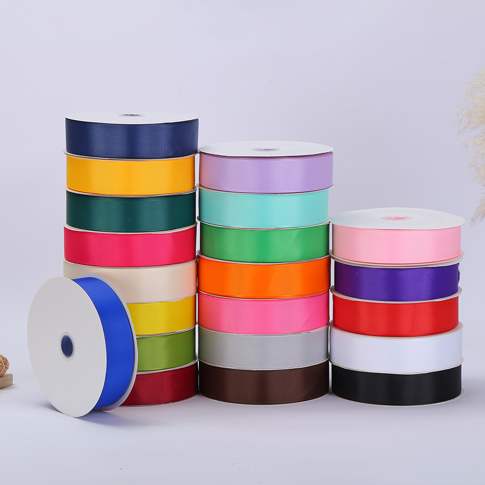 0.6cm-4cm宽双面螺纹织带DIY蝴蝶结发饰丝带包装烘培服装辅料现货