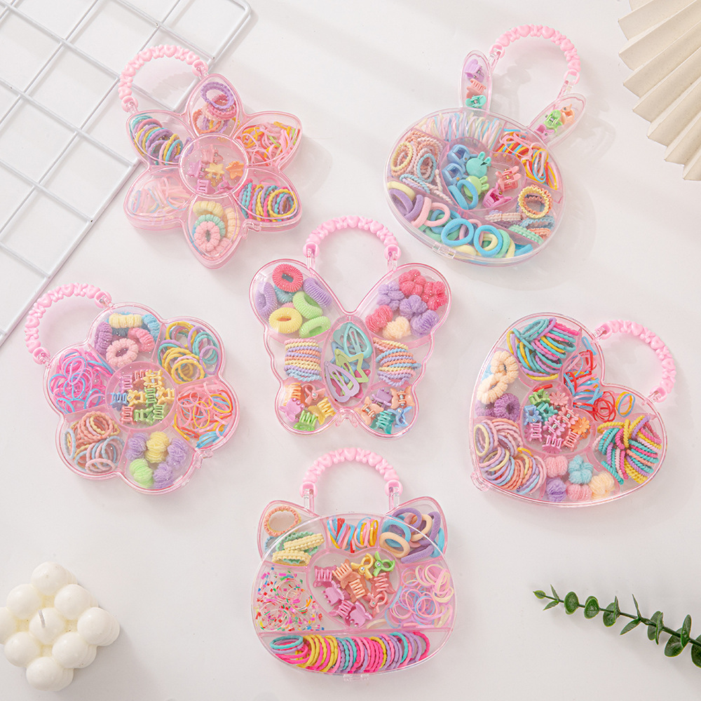 新款儿童小公主挎包发圈女童清新甜美马卡龙发绳发圈可爱发饰套装